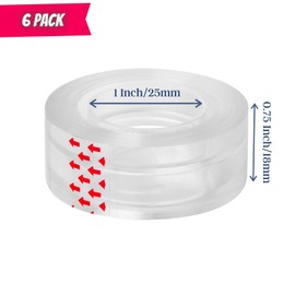 Mr. Pen- Gift Wrapping Tape, 6 Pack, Gift Wrap Tape, Wrapping Tape, Clear Tape, Invisible Tape, Gift Tape, Wrapping Tape for Presents, Wrapping Paper Tape, Tape, Tape Clear, Tape Refills for Dispenser