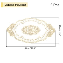 sourcing map 2Pack Retro Lace Placemat 11x20-in Oval Embroidered Table Place Mats French Crochet Doilies Coasters Cup Mat for Home Wedding, Coffee