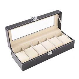 Iriwa Watch Storage Case, Collection Case, Watch Display Box, Watch Collection Case, PU Leather Watch Case, For 2, 3, 4, 6, Portable, 1 Piece, Shockproof, Travel Portable, Portable with Cloth, Mother's Day, Father's Day, Christmas, Birthday Gift (6 + Por