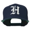 e4Hats.com Old English H Embroidered Flat Bill Cap - Navy