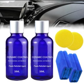 Birunwer Plastic Parts Refurbish Agent, 2024 New Plastic Parts Refurbish Plastic Parts Crystal Coating, Plastic Coating Trim Restore for Car Plastic Parts(2Pcs)