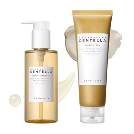 SKIN1004 Centella Double Cleansing Duo, Cleansing Oil 6.76 fl.oz  Ampoule Foam Cleanser 4.23 fl.oz, Korean Gentle Face Cleanser Gift Set, Makeup...   