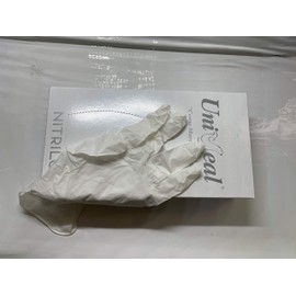 Guante de Nitrilo Blanco Uniseal Talla Chica Caja con 100 piezas