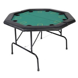 LUCKYERMORE Poker Table 8 Player 48” Octagon Folding Texas Poker Blackjack Game Table with Cup Holder