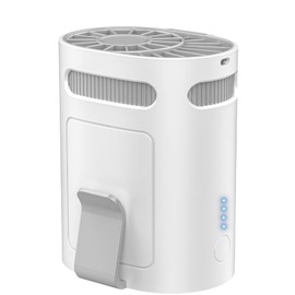 QMKKX Portable Fan Attaches to Belt Shirt-Little Waist Fan Clip on Undershirt Pants Pocket Hip,Cordless Personal Fans that Blow Cold Air, Strap Hangs Neck Conditioner for Travel Camping Sports White