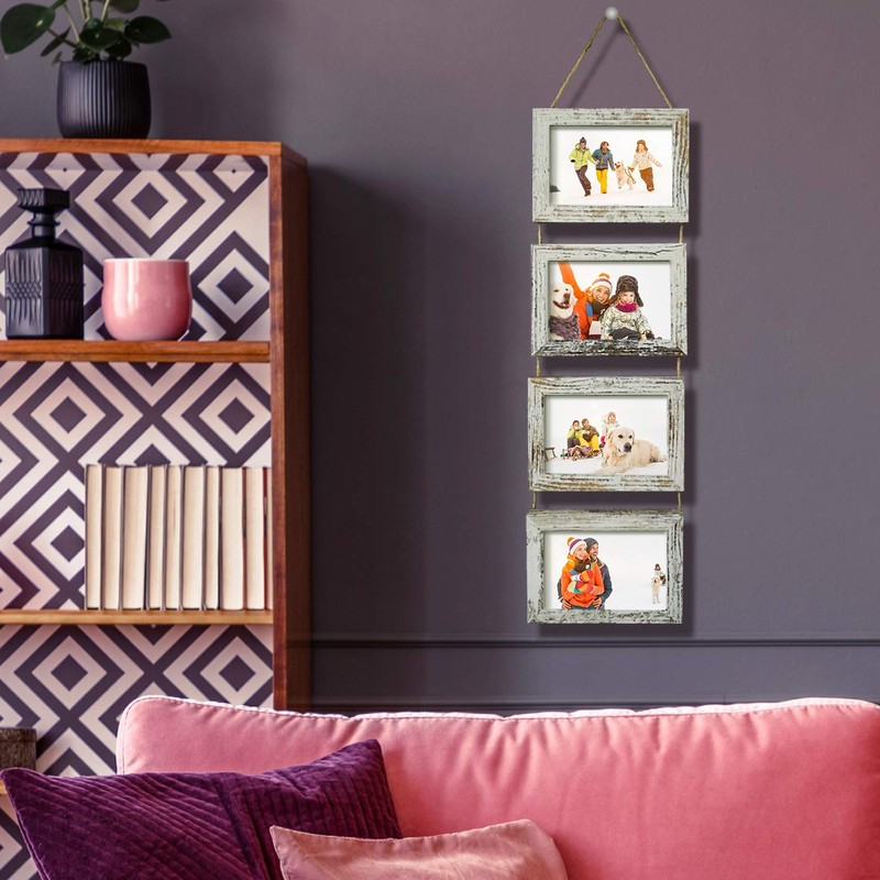 SESEAT 4x6 Wall Hanging Picture Frames Collage with 8 Opening