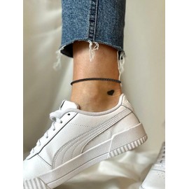 Supcare Black Ankle Chains for Men, Stainless Steel Miami Curb Link Ankle Bracelets, Minimal Anklets for Women