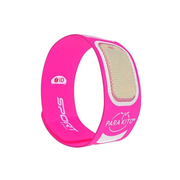 PARA'KITO Mosquito Insect & Bug Repellent Wristband - Waterproof, Outdoor Pest Repeller Bracelet w/Natural Essential Oils - Sport Edition (Fuschia)