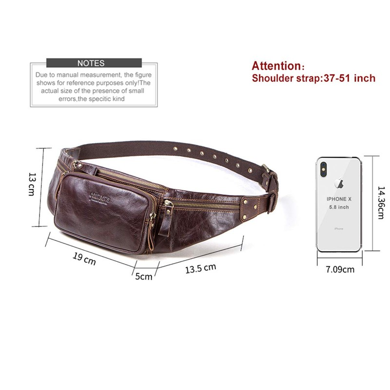 Belt Bags Men Genuine Leather Bag Waist Bag Bum Bag