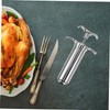 iplusmile Stainless Steel Meat Injector with Cleaning Brush Compact Turkey