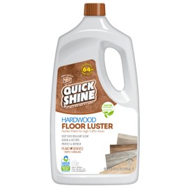 Quick Shine Hardwood Floor Luster-Polish 64oz | Plant-Derived w/Carnauba | Safer Choice, No PFAS, pH Neutral | Ready to Use Formula w/Anti-Slip Technology | Simply Squirt & Spread | Made in USA