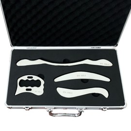 AnTiexi Stainless Steel Gua Sha Scraping Massage Tool Set(4pcs) - IASTM Tool Set- Great Soft Tissue Mobilization Tool Physical Therapy (AnTiexi-4set)