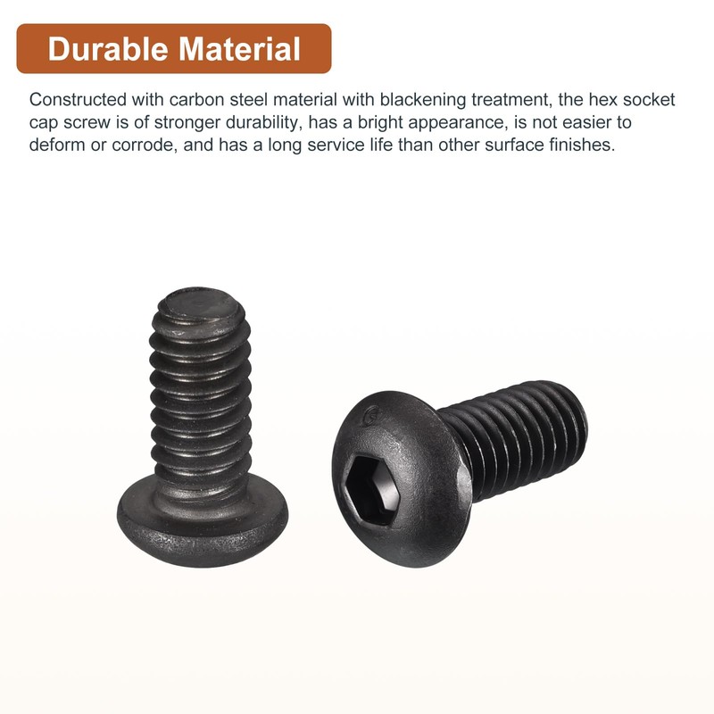 DTGN 1/4-20x1/2" Button Head Socket Cap Screws 25 Pcs Machine