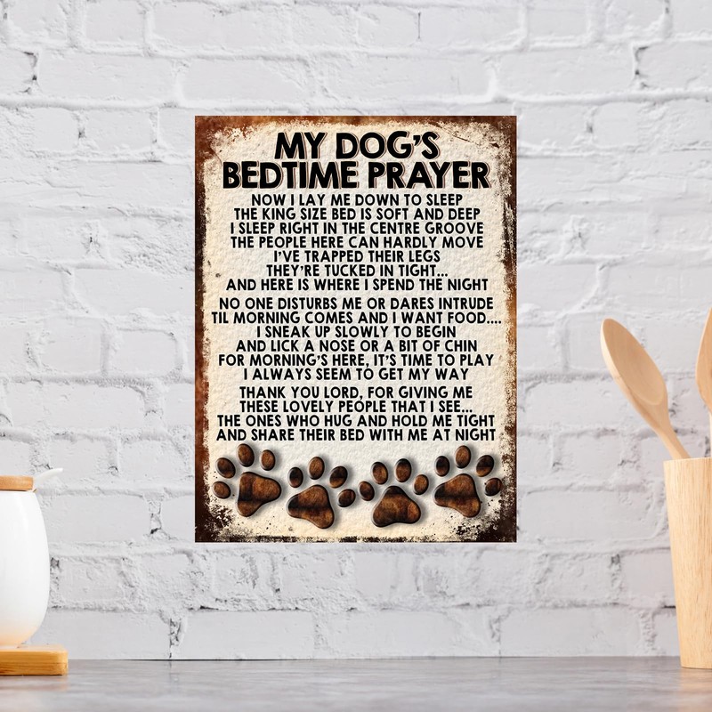 Shawprint MY DOG'S BEDTIME PRAYER RETRO STYLE METAL TIN SIGN/PLAQUE