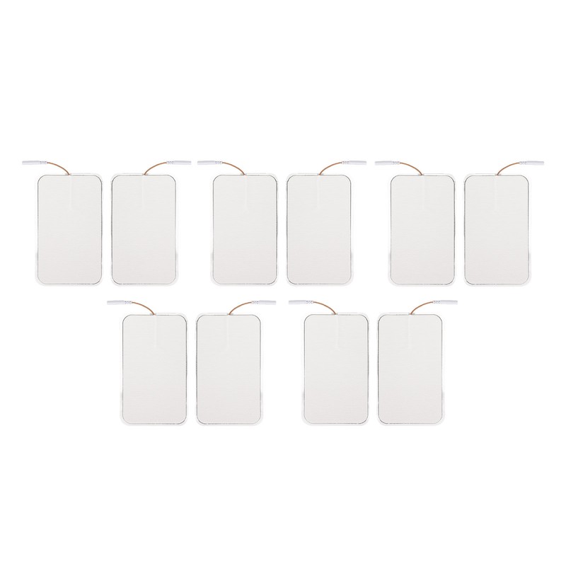 10Pcs TENS Unit Replacement Pads Rectangular Reusable Electrode Patches for