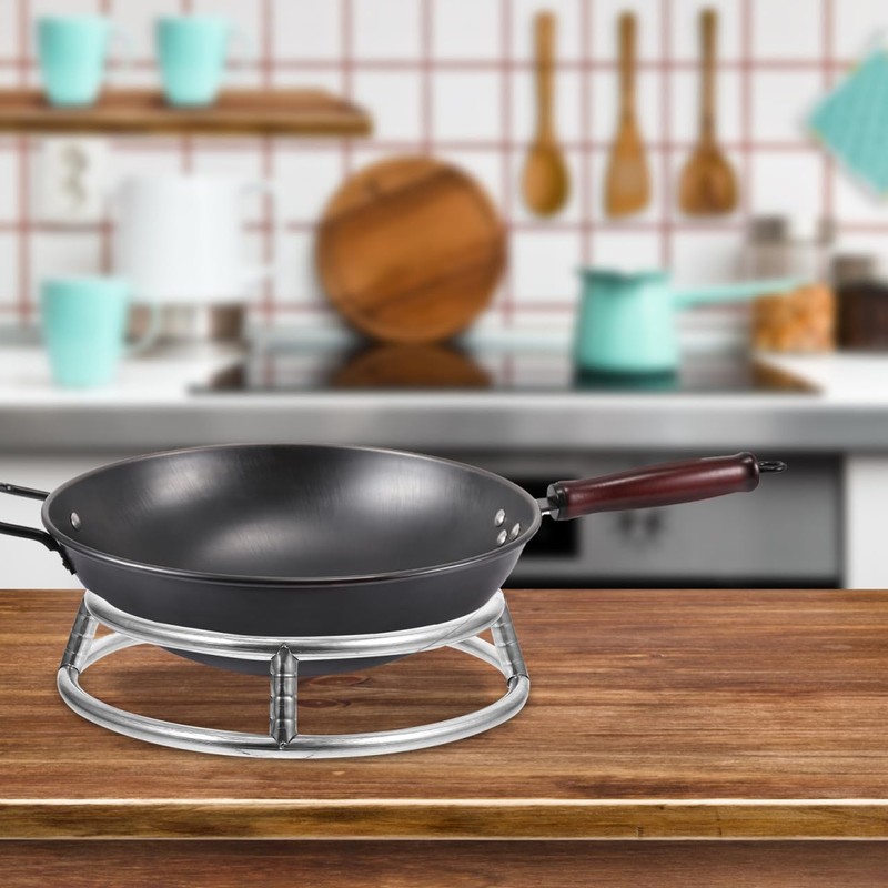 PRETYZOOM Double Layer Round Pot Rack and Wok Ring 10.43