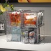 Zero Zoo 4Pack Large Stackable Kitchen Storage Drawers, Clear Foods