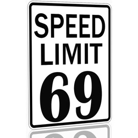 Speed Limit 69 Sign Street For Bedroom Vintage Metal Funny Signs Road Signs Cool Posters For Guys 8x12 Inch