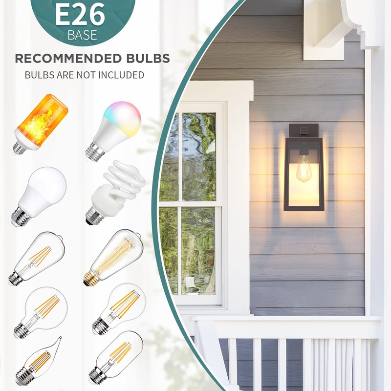 MAXvolador Outdoor Wall Sconce, Large Exterior Waterproof Wall Lantern Light
