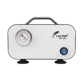 LAB FISH Lab Vacuum Pump 10L/min Portable Oilless Diaphragm Vacuum Filtration & Rubber Tube