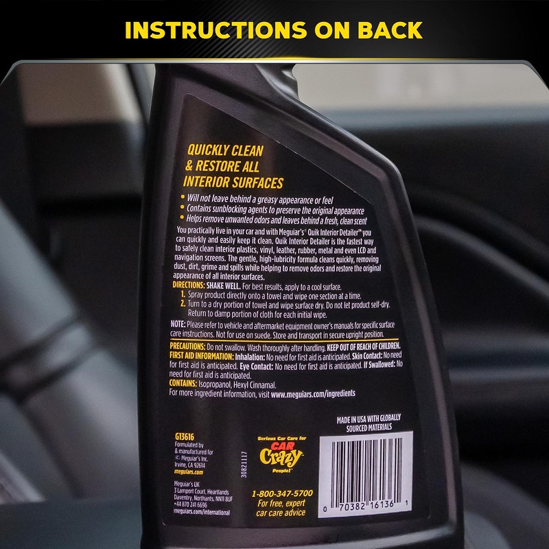 Meguiar's Quik Interior Detailer - This Non-Greasy Formula Cleans and