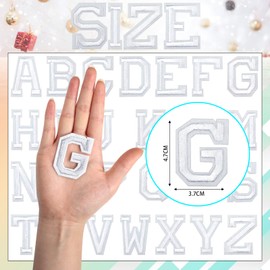 NIUBIER Iron On Letters, 52 Pcs Letter Patches with Ironed Adhesive, Decorate Iron on Letter Patches, Alphabet Embroidered Patch A-Z for T-Shirts, Jeans, Jackets, Socks, Bags, DIY Accessories etc (White)…