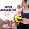 Sportybella Volleyball Bracelet, Navy and Orange Adjustable Infinity Love Charm