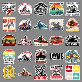 50 Pcs Karting Stickers for Laptop Water Bottles,Bicycle,Skateboard,Computer,Go-Kart Cute Style Decorative Stickers Waterproof Vinyl,Graffiti Stickers for Girls Boys Children