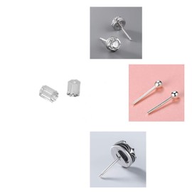 Eco-Fused 18mm Earring Hooks - 200 pcs - Coil and Ball Style Nickel-Free Ear Wires - Silver-Plated Steel- Great For DIY Earrings (Transparent, Earring Backs - 500pcs)