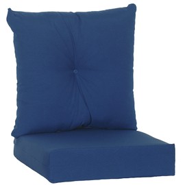 RULU Outdoor/Indoor Set of 2 Pieces (Seat 22inchx22inchx5inch + Back Cushion 23inchx23inchx7inch) Cobalt Blue