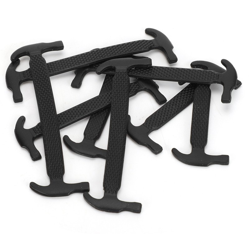 80pcs Silicone Lazy Shoelaces Elastic Black No Tie Shoe Laces