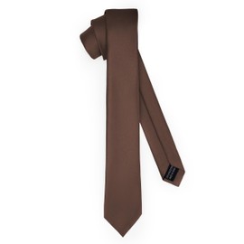 Ladeheid TMM-5 Classic Men's Tie, Matt, Perfect for Office & Festivities, Various Colours - Ideal for Business Meetings, Weddings, Size 150 cm x 5 cm, brown