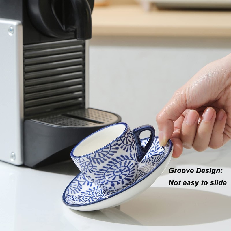 Selamica Ceramic 2 oz Espresso Cups, Small Expresso Coffee Cup