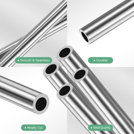 M METERXITY 4-Pack 250mm 304 Stainless Steel Tube, 6mm OD 1mm Wall Thickness Seamless Stainless Steel Tubing for Construction/Machining/DIY Crafting, Metal Straight Pipe [0.24x0.04x10IN]
