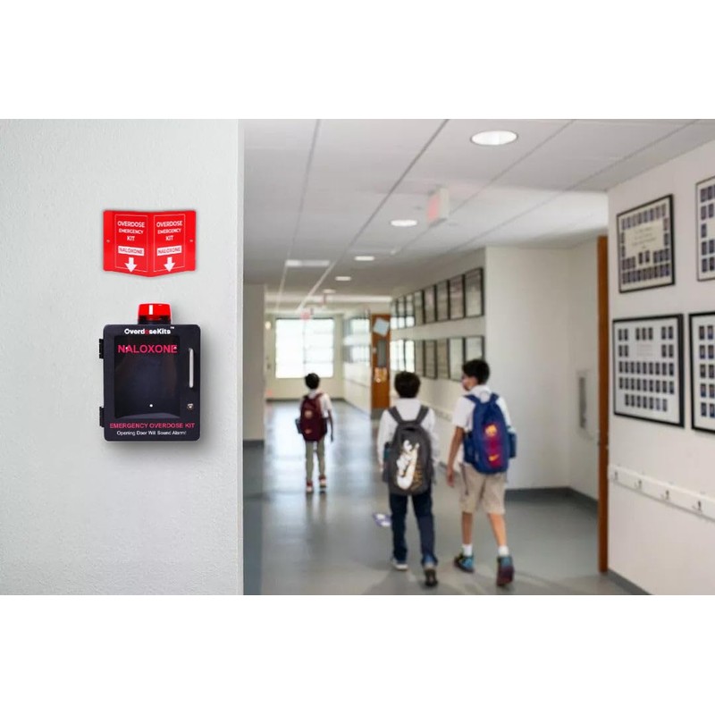 Overdose Emergency Kit Naloxone 3D Sign | Red