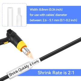 Esaytool 5 Pack HSe-221 Heat Shrink Tube Label Tape Cable Shrink Tubing HS221 HSe 0.34inch (8.8mm) x 4.9ft (1.5m) Black on White Compatible for Brother P Touch PT-E300 E500 P710BT P700 P750WVP P900