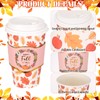 72 Set Fall Disposable Coffee Cups with Lids and Sleeves