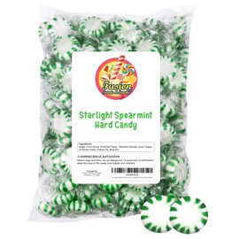 Starlight Spearmint Candy - Bulk 1 Pound Individually Wrapped Spear Mints, Refreshing Green and White Spearmint Hard Candy Discs, Starlights Breath Mints Are The Perfect After Dinner Mint