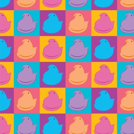 GRAPHICS & MORE Peeps In Squares In Four Colors Gift Wrap Wrapping Paper Rolls