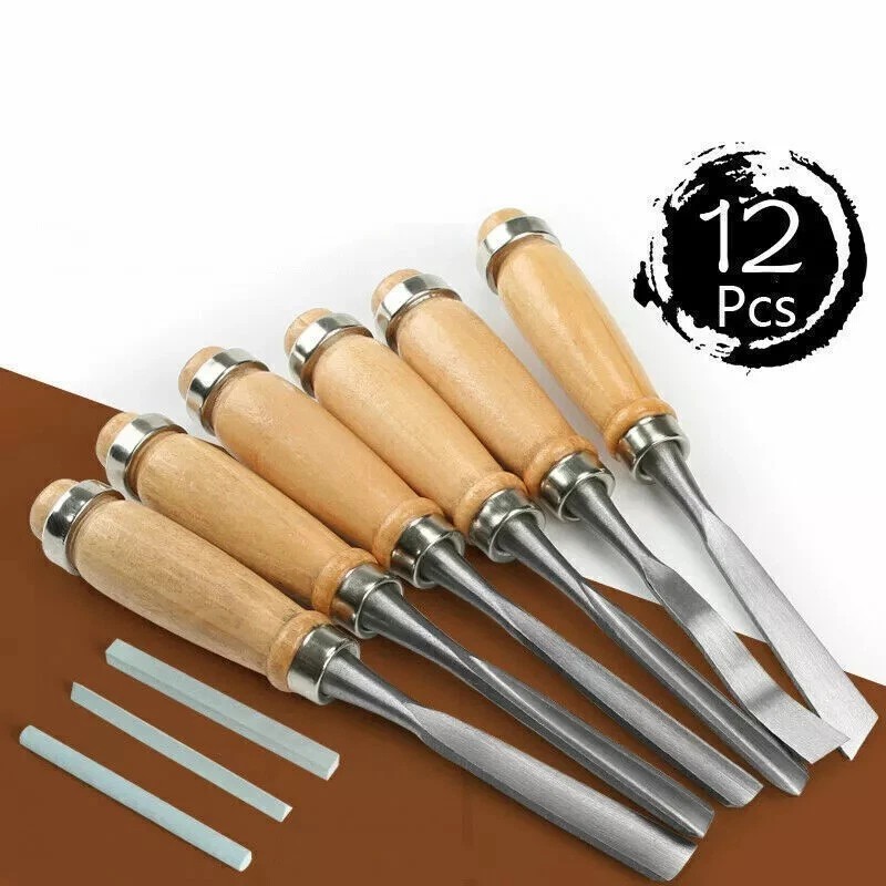 Unbranded 12 Pcs Wood Carving Hand Chisel Tool Set Professional