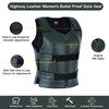 Women Bullet Proof style Leather Motorcycle Vest bikers Club Tactical