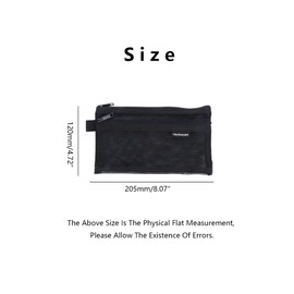 Pencil Case, 20.5CM Large Pencil Cases Pouch Pen Holder Double Transparent Mesh Girls Boys Big Capacity School Stationary Office Pencil Pouch Storage Makeup Bag (Black+White)