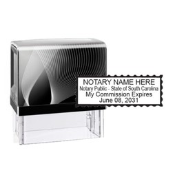 Hubco Printer 40 Self Inking Notary Stamp - South Carolina (Black Case)