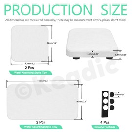 Keadic 4 Pcs Water Absorbent Diatomite Soap Dish, Diatomaceous Earth Coasters, Hand Soap Holder, Sponge Holder,Dish Soap Tray,Water Absorbing Stone Tray Used for Plants & Toiletries in Home