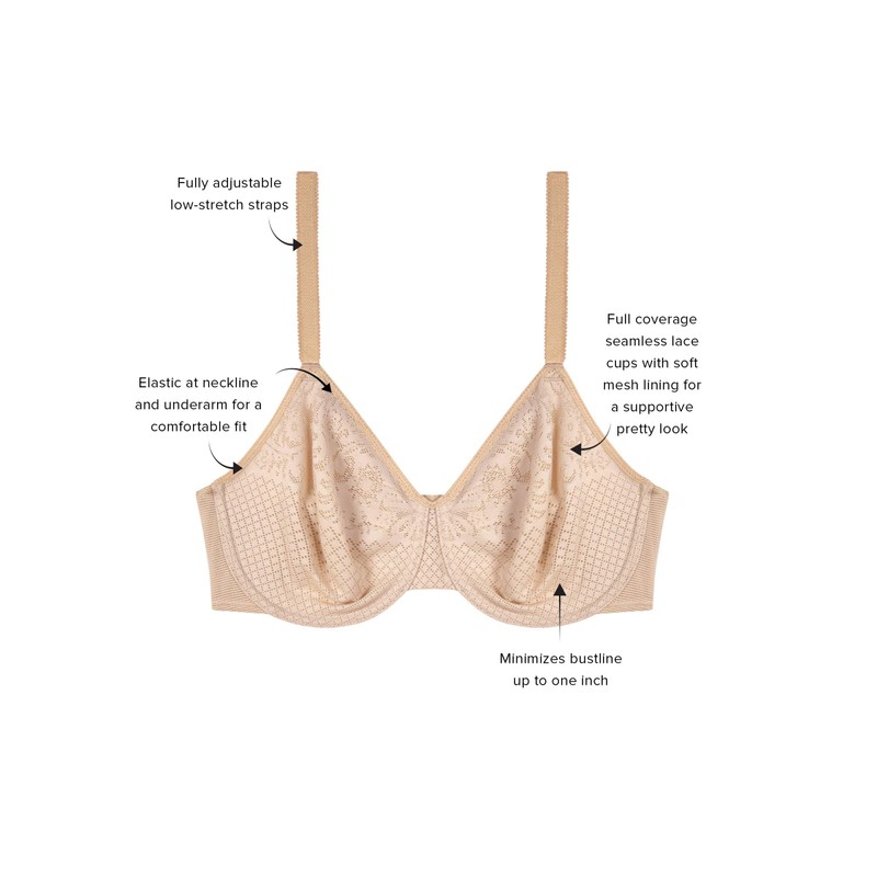 Wacoal Women's Visual Effects Minimizer Bra,Sand,32D