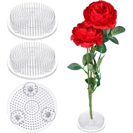 Plastic Floral Frogs for Arrangements Vase, 3PCS Clear Flower Aarrangement Holder with Suction Cups for Plant Decoration
