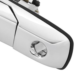 Auto Dynasty Factory Style Front Exterior Car Door Handle with Keyhole Compatible with Acura MDX 2001-2006, Driver Left Side, Chrome Black