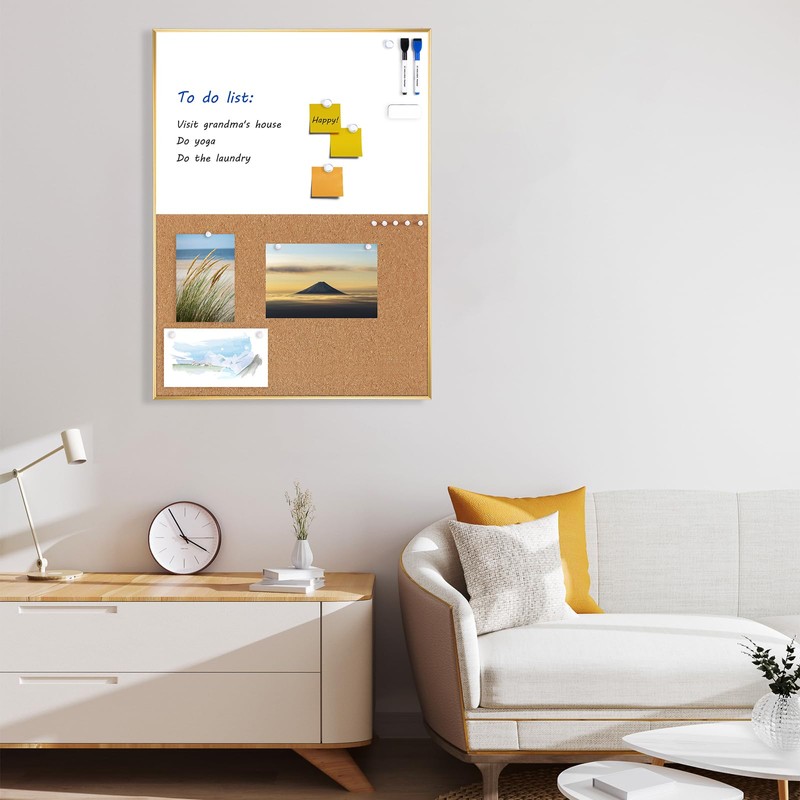 ARCOBIS Cork Board White Board Combo, 24 x 18 Inch