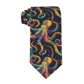 NiuKom Colorful Octopus Ties for Men Cool Necktie Great For Groom, Missions, Dances,Work, Party, Dance, Gift