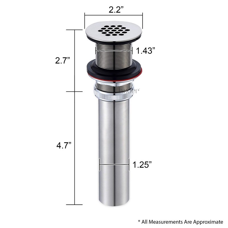 Luxier Brass Bathroom Sink Grid Drain Strainer for Vessel and